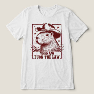 De Wet Cowboy Capybara Meme Tri-Blend Shirt