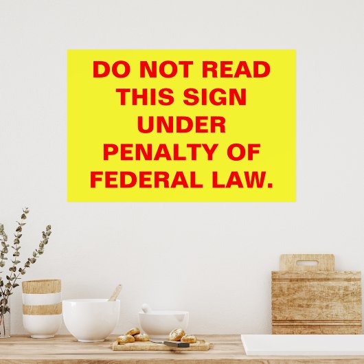 De wet poster (Keuken)