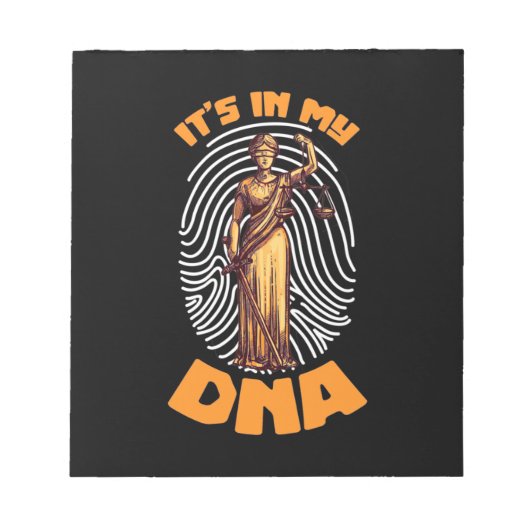 De wet staat in het DNA van de advocaat Notitieblok (Voorkant)