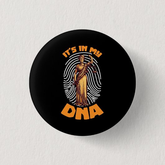 De wet staat in het DNA van de advocaat Ronde Button 3,2 Cm (Voorkant)