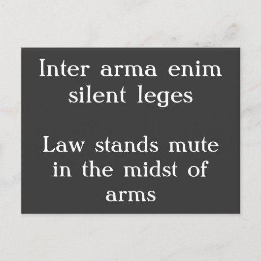 De wet staat stil - Cicero quote Briefkaart (Voorkant)