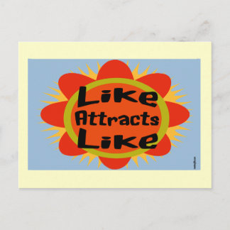 De wet van de aantrekkingskracht bloem briefkaart
