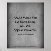 De wet van de Vermogensmacht schijnt krachtig Grij Poster (Voorkant)