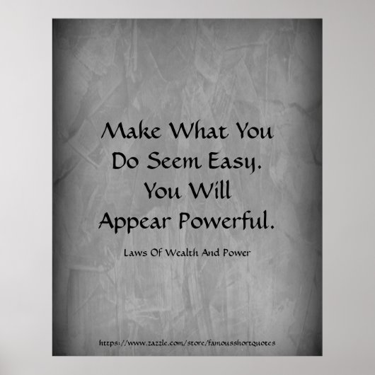 De wet van de Vermogensmacht schijnt krachtig Grij Poster (Voorkant)