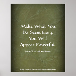 De wet van de Vermogensmacht schijnt krachtig Groe Poster