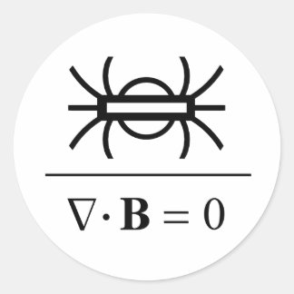 De wet van Gauss van het magnetisme Ronde Sticker