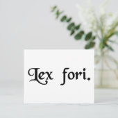 De wet van het forum. briefkaart (Staand voorkant)