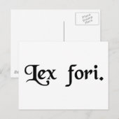 De wet van het forum. briefkaart (Voorkant / Achterkant)