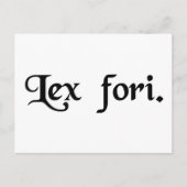 De wet van het forum. briefkaart (Voorkant)