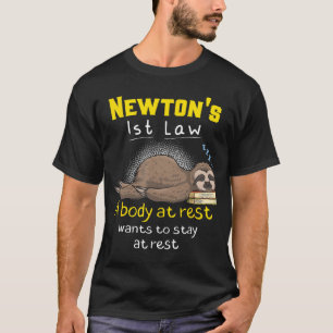 De wet van Newton Funny Physics grap Traagheid Car T-shirt