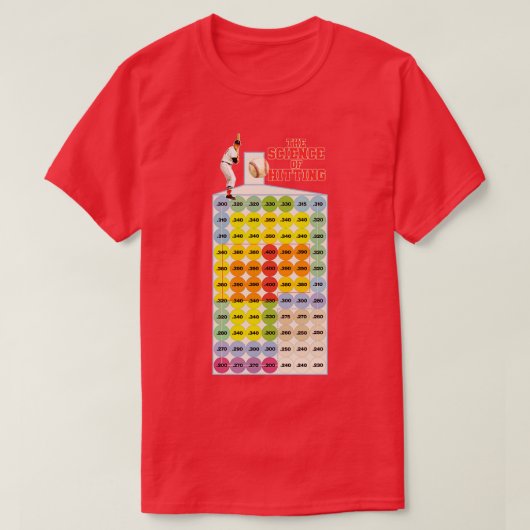 De wetenschap van het raken van retro honkbal t-shirt (Design voorkant)