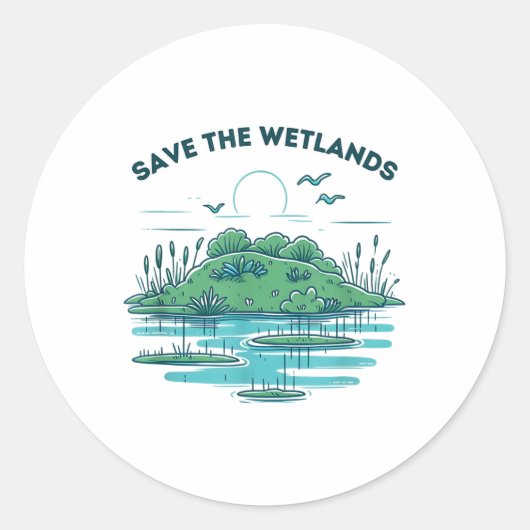 De wetlands opslaan _1 ronde sticker (Voorkant)