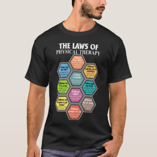 De wetten van fysiotherapie therapeut t-shirt