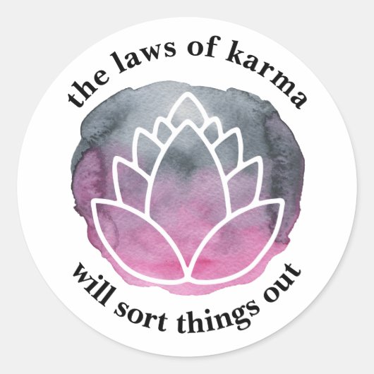 De wetten van Karma White Lotus Inspirerend Ronde Sticker (Voorkant)