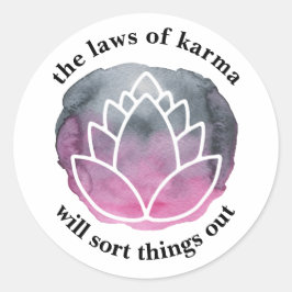 De wetten van Karma White Lotus Inspirerend Ronde Sticker