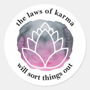 De wetten van Karma White Lotus Inspirerend Ronde Sticker