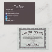 De wettige vergunning doet wat u Visitekaartjes wi (Voorkant / Achterkant)