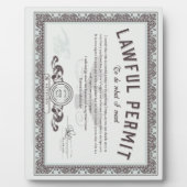 De wettige vergunning doet wat u wilt fotoplaat (Voorkant)