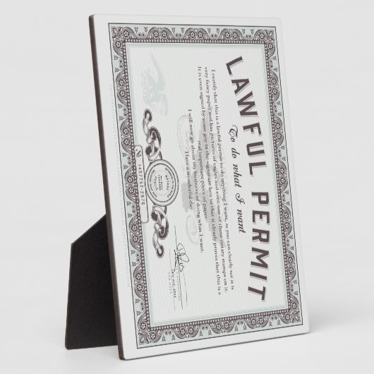 De wettige vergunning doet wat u wilt fotoplaat (Zijkant)