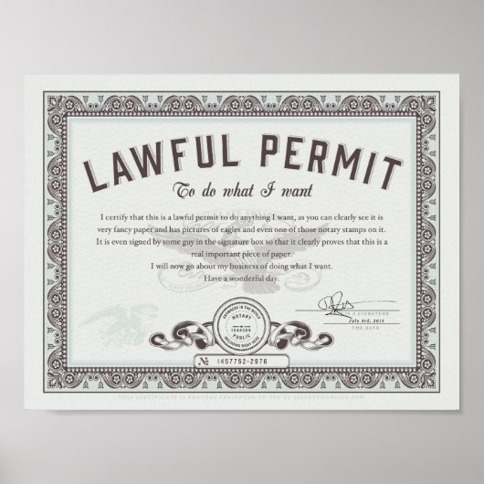 De wettige vergunning doet wat u wilt poster (Voorkant)