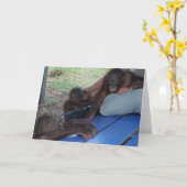 De Wezen van het Baby van de orangoetan Kaart (Gele Bloem)