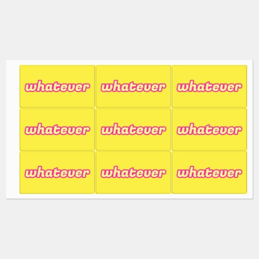 De 'Whatever' Kunst Labels (Vel)