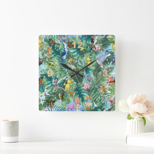 De Whimsical Fantasy World Vierkante Klok (Huis)