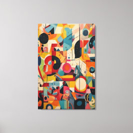De Whimsical Mid-Century Abstracte Vormen Canvas Afdruk