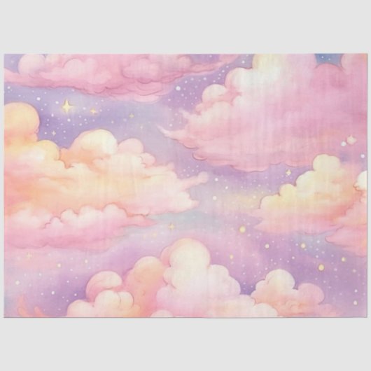 De Whimsical Pastel Cloud Serie Ontwerp 10 Tissuepapier (Voorkant)