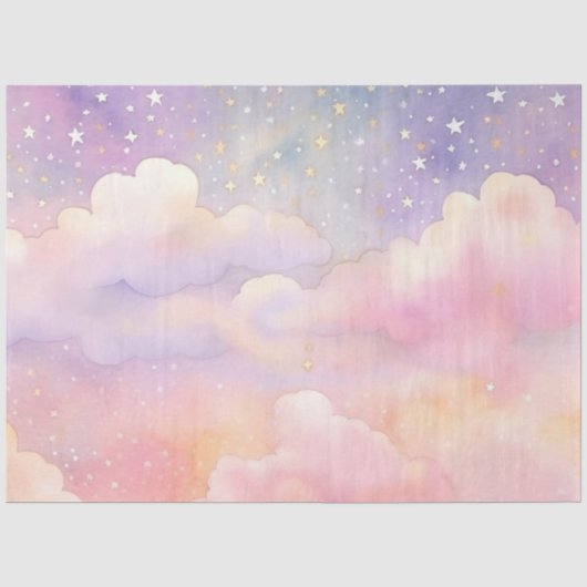 De Whimsical Pastel Cloud Serie Ontwerp 1 Tissuepapier (Voorkant)