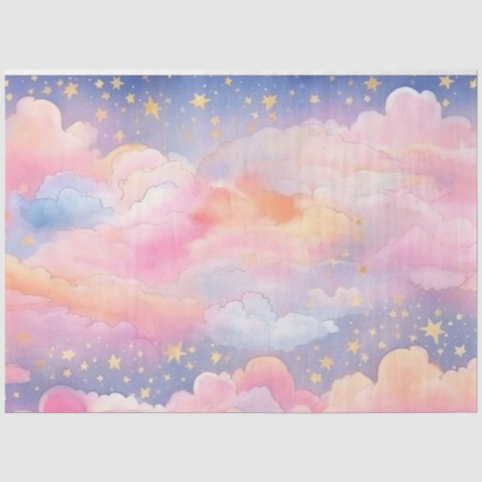 De Whimsical Pastel Cloud Serie Ontwerp 7 Tissuepapier (Voorkant)