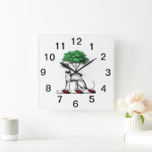 De Whippet van de windhond met Embleem van CREST Vierkante Klok (Huis)