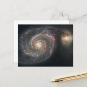De Whirlpool Galaxy M51 & Companion in de ruimte Briefkaart
