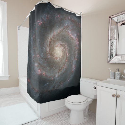 De Whirlpool Galaxy M51 & Companion in de ruimte Douchegordijn (In situ)