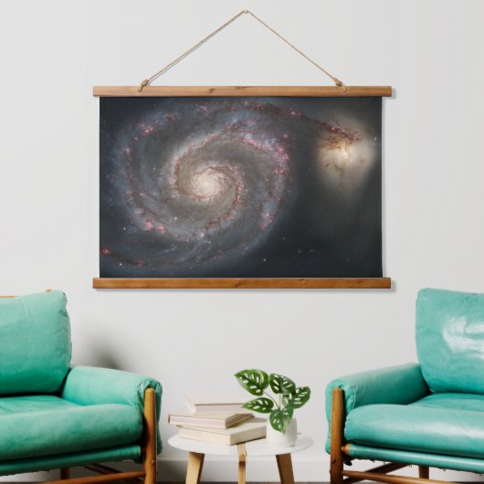 De Whirlpool Galaxy M51 & Companion in de ruimte Hangend Wandkleed (Woonkamer)