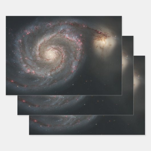 De Whirlpool Galaxy M51 & Companion in de ruimte Inpakpapier Vel (Set)
