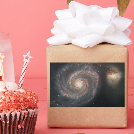 De Whirlpool Galaxy M51 & Companion in de ruimte Rechthoekige Sticker (Feest)