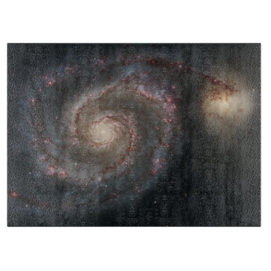 De Whirlpool Galaxy M51 & Companion in de ruimte Snijplank (Voorkant)