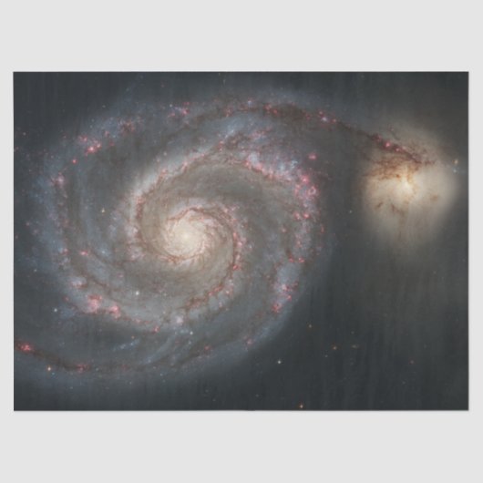 De Whirlpool Galaxy M51 & Companion in de ruimte Tissuepapier (Voorkant)
