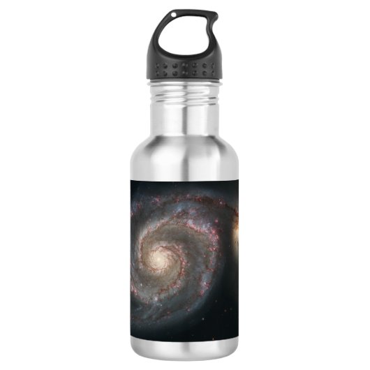 De Whirlpool Galaxy M51 & Companion in de ruimte Waterfles (Voorkant)