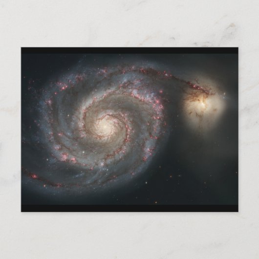 De Whirlpool Galaxy (M51) en metgezel Briefkaart (Voorkant)