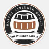 De Whiskey Barrel Ronde Sticker (Voorkant)