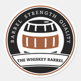 De Whiskey Barrel Ronde Sticker