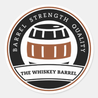 De Whiskey Barrel Ronde Sticker
