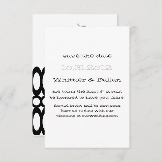 De Whittier-aankondiging Save The Date (Voorkant / Achterkant)