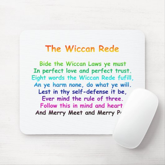 De Wiccan Rede Muismat (Met muis)