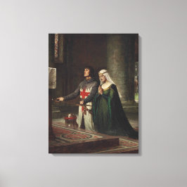 De Widmung (Middeleeuwse Ridder en Zijn Dame) Canvas Afdruk