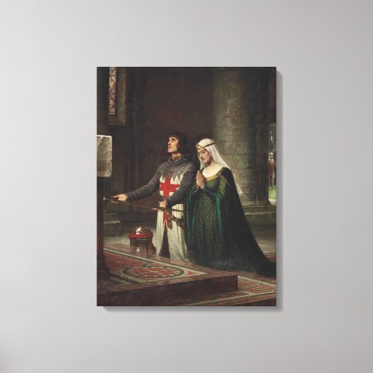 De Widmung (Middeleeuwse Ridder en Zijn Dame) Canvas Afdruk (Voorkant)