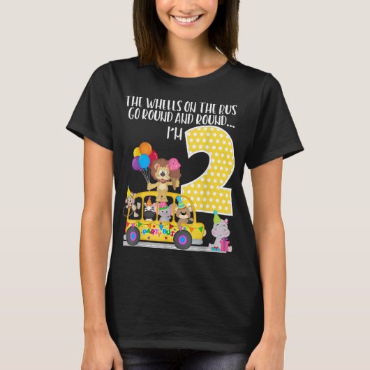 De wielen op de bus, 2e verjaardag, 2 jaar oud t-shirt (Voorkant)