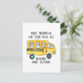 DE WIELEN OP DE BUS BRIEFKAART (Staand voorkant)